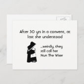 尼僧の冗談-きれいなユーモア、カトリック教のおもしろい ポストカード (正面/裏面)