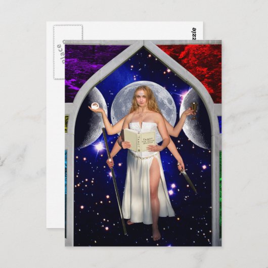 尼僧の占いカードの芸術 ポストカード (正面/裏面)