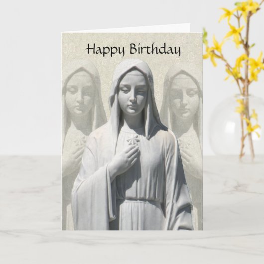 尼僧の宗教的誕生日カード カード (黄色い花)