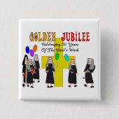 尼僧の金記念祭のギフト 缶バッジ (正面)