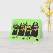 尼僧ビキニのグリーティングカード カード (黄色い花)