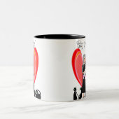 尼僧猫の天使の芸術のギフト ツートーンマグカップ (中央)