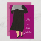 尼僧第50の記念祭のお祝いの招待状3 招待状 (正面/裏面)