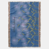 尼僧第50の金記念祭によって編まれる総括的な花柄 スローブランケット (正面縦)