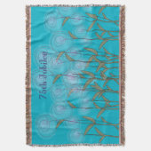 尼僧第75の60周年記念の編まれた総括的な花柄 スローブランケット (正面縦)