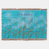 尼僧第75の60周年記念の編まれた総括的な花柄 スローブランケット (正面)