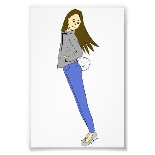 尾がバニーしている女の子 フォトプリント            (正面)