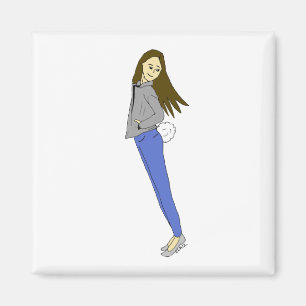 尾がバニーしている女の子 マグネット