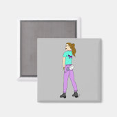 尾がバニーしている女の子 マグネット (正面/裏面)