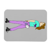 尾がバニーしている女の子 マグネット (横)