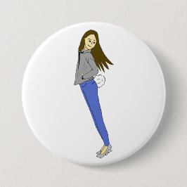 尾がバニーしている女の子 缶バッジ