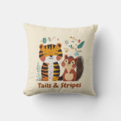 尾とストライプタイガー&リス | キッズルームデコール クッション (正面)