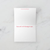 尾と前髪にポインセチアの飾りをつけた茶色の馬 シーズンカード (内部)