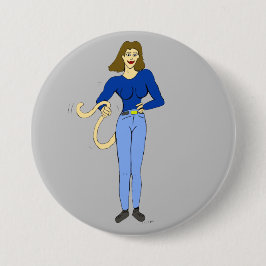 尾のボタンを持つ女の子 缶バッジ