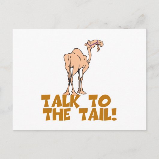 尾のラクダに話し掛ける ポストカード (正面)