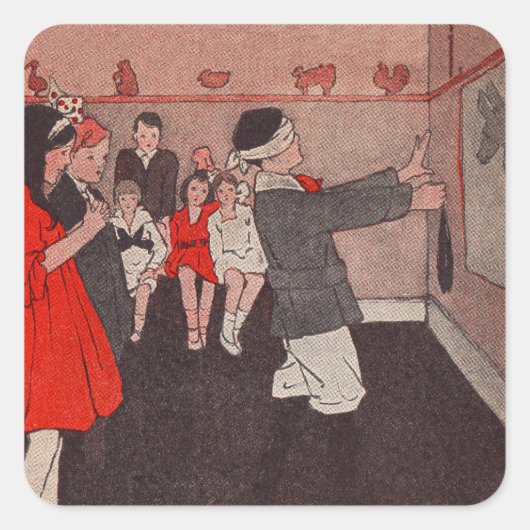 尾のロバを固定する スクエアシール (正面)