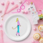 尾の付いた女の子 ペーパープレート (パーティー)