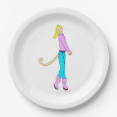尾の付いた女の子 ペーパープレート (正面)