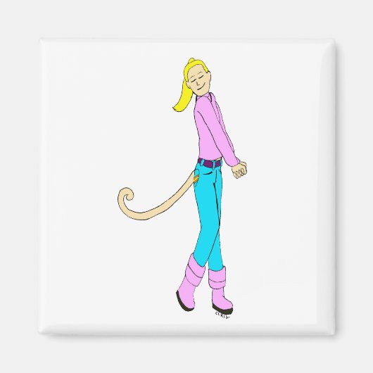 尾の付いた女の子 マグネット (正面)