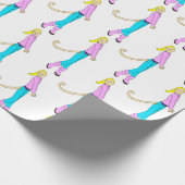 尾の付いた女の子 ラッピングペーパー (角)