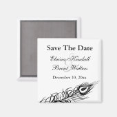 尾の羽を振って日付を保存（白） マグネット (正面/裏面)