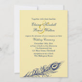 尾の羽を黄色に振る結婚式招待状 招待状 (正面)