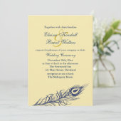 尾の羽を黄色に振る結婚式招待状 招待状 (スタンド正面)