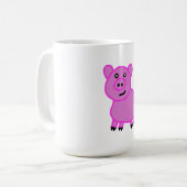 尾の長い可愛いピンク豚 コーヒーマグカップ (正面左)