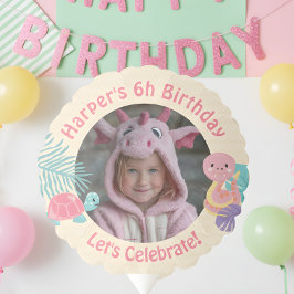 尾はかりで測の女の子の爬虫類誕生日 バルーン