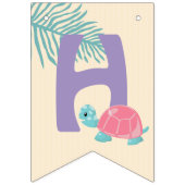 尾はかりで測の女の子の爬虫類誕生日 バンティングフラッグ (第2の旗)