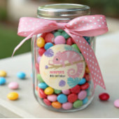 尾はかりで測の女の子の爬虫類誕生日 ラウンドシール