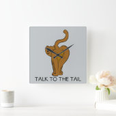 尾への話、おもしろいな猫の柱時計 スクエア壁時計 (ホーム)