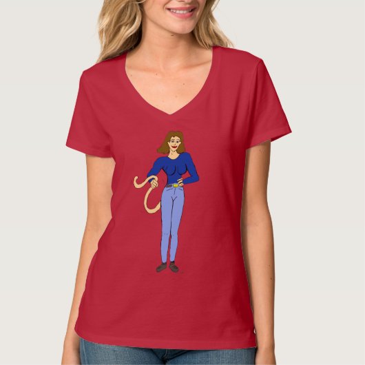 尾を持つ女の子 Tシャツ (正面)