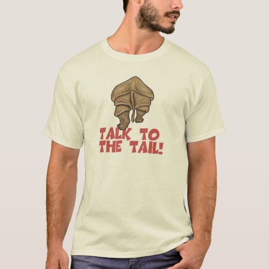 尾を振るサイ Tシャツ (正面)