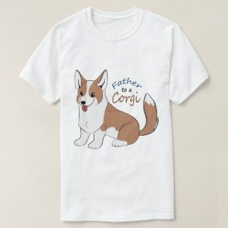 尾を搭載する赤いコーギーへの父 Tシャツ