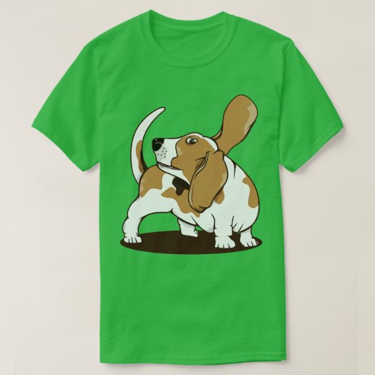 尾を追いかけるビーグル犬 Tシャツ (デザイン正面)