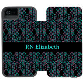 尾を追うヘビのシームレスなパターンナース名G INCIPIO iPhoneウォレットケース (フォリオ Open)