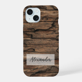 尾根と不完全性を備えた木製の電話ケース iPhone 15ケース