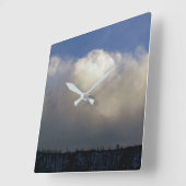 尾根の上の雲 スクエア壁時計 (傾斜)