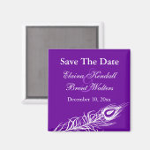 尾羽を振って日付を保存(紫) マグネット (正面/裏面)