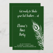 尾羽を振って踊ろう!ハンズパーティー エメラルドグリーン 招待状 (正面/裏面)