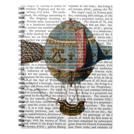 尾羽付き熱気球 ノートブック (正面)