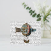 尾羽付き熱気球 ポストカード (スタンド正面)