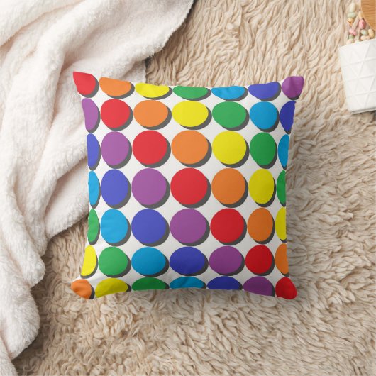 尾行された虹の水玉模様 クッション (ブランケット)