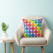 尾行された虹の水玉模様 クッション (椅子)