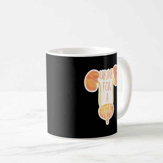 尿を飲んで下さい医おもしろい用パウ コーヒーマグカップ (正面右)