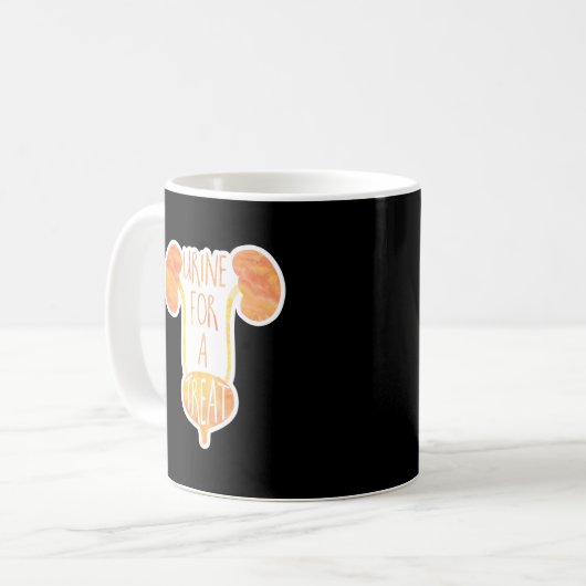 尿を飲んで下さい医おもしろい用パウ コーヒーマグカップ (正面左)