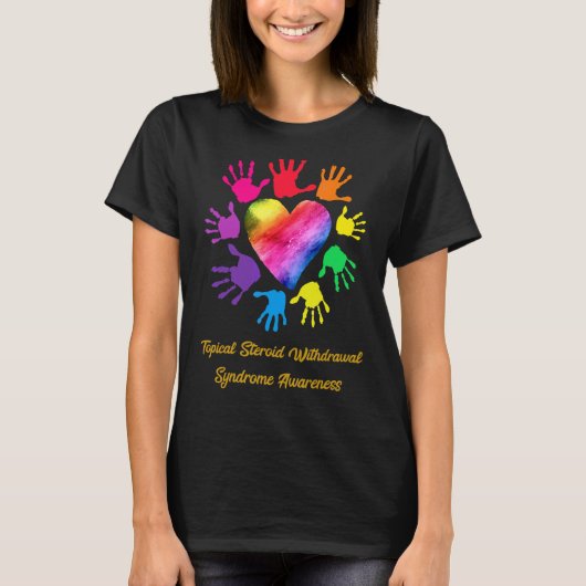 局所ステロイド離脱症候群認識度手 Tシャツ (正面)