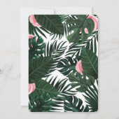 局所ピンクのフラミンゴ赤ちゃんシャワービンゴゲームカード 招待状 (裏面)