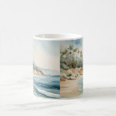 局所海ビーチシースケープウォーター色 コーヒーマグカップ (中央)